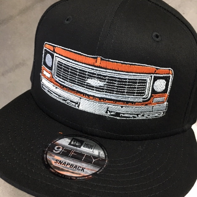 LIMITED ORANGE FRONT END NEW ERA 9FIFTY SNAPBACK BLACK HAT