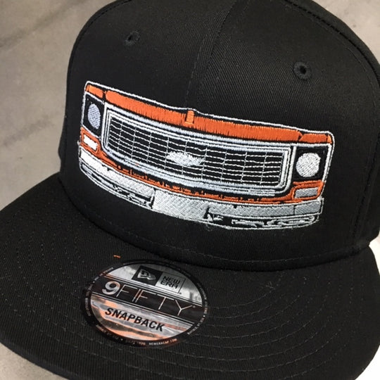 LIMITED ORANGE FRONT END NEW ERA 9FIFTY SNAPBACK BLACK HAT