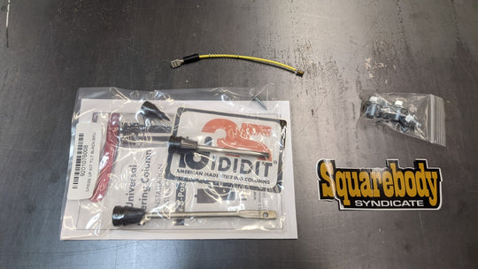 Tilt no shift, no ignition,  black powder coat! Syndicate Series by IDIDIT shortened steering column for floor shift trucks manual or automatic!