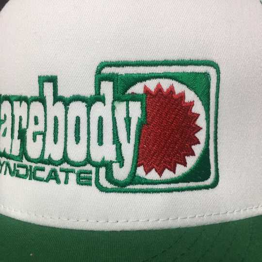 70'S TRUCKER GREEN AND WHITE SNAPBACK RETRO TRUCKER MESH SBS LOGO #4 HAT